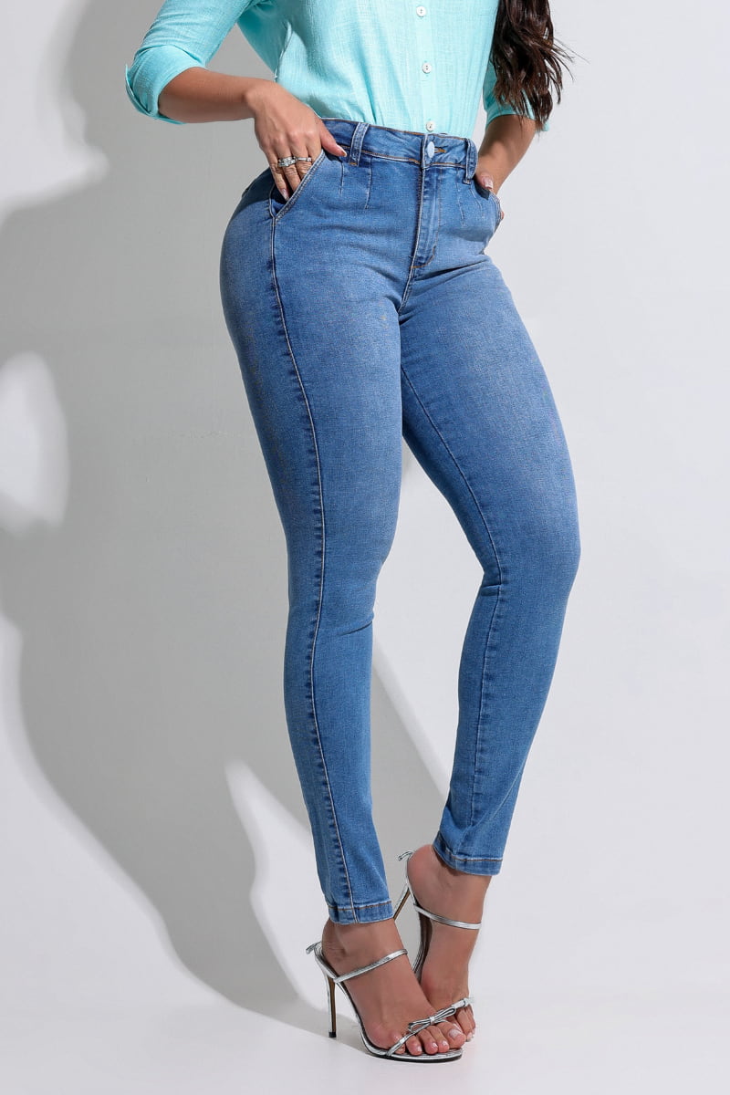 Calça Jeans Modeladora Alfaiataria Empina Bumbum