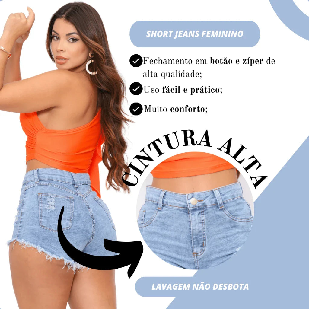 Eleve Seu Estilo com o Shorts Jeans Feminino Curto Lift Bumbum!